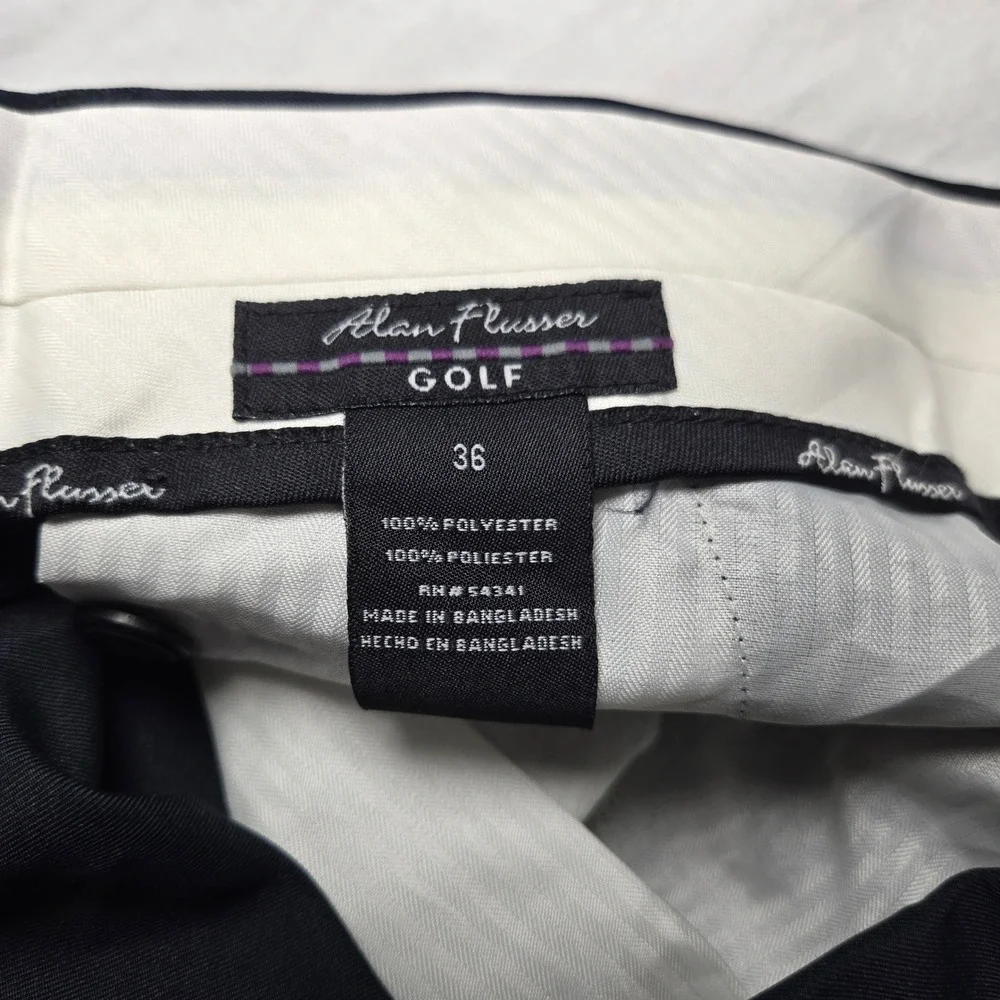 Alan Flusser Golf Mens Shorts Size 36 Navy Blue Sorbtek Moisture Wicking New‎